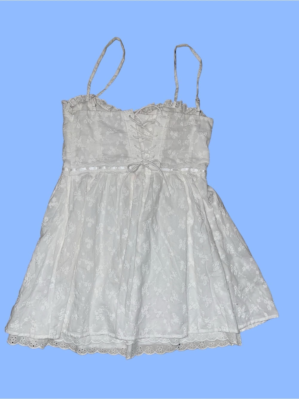 🆕#319~Altar'd State Olive Embroidered Mini Dress, Size Lg - Picture 14 of 15